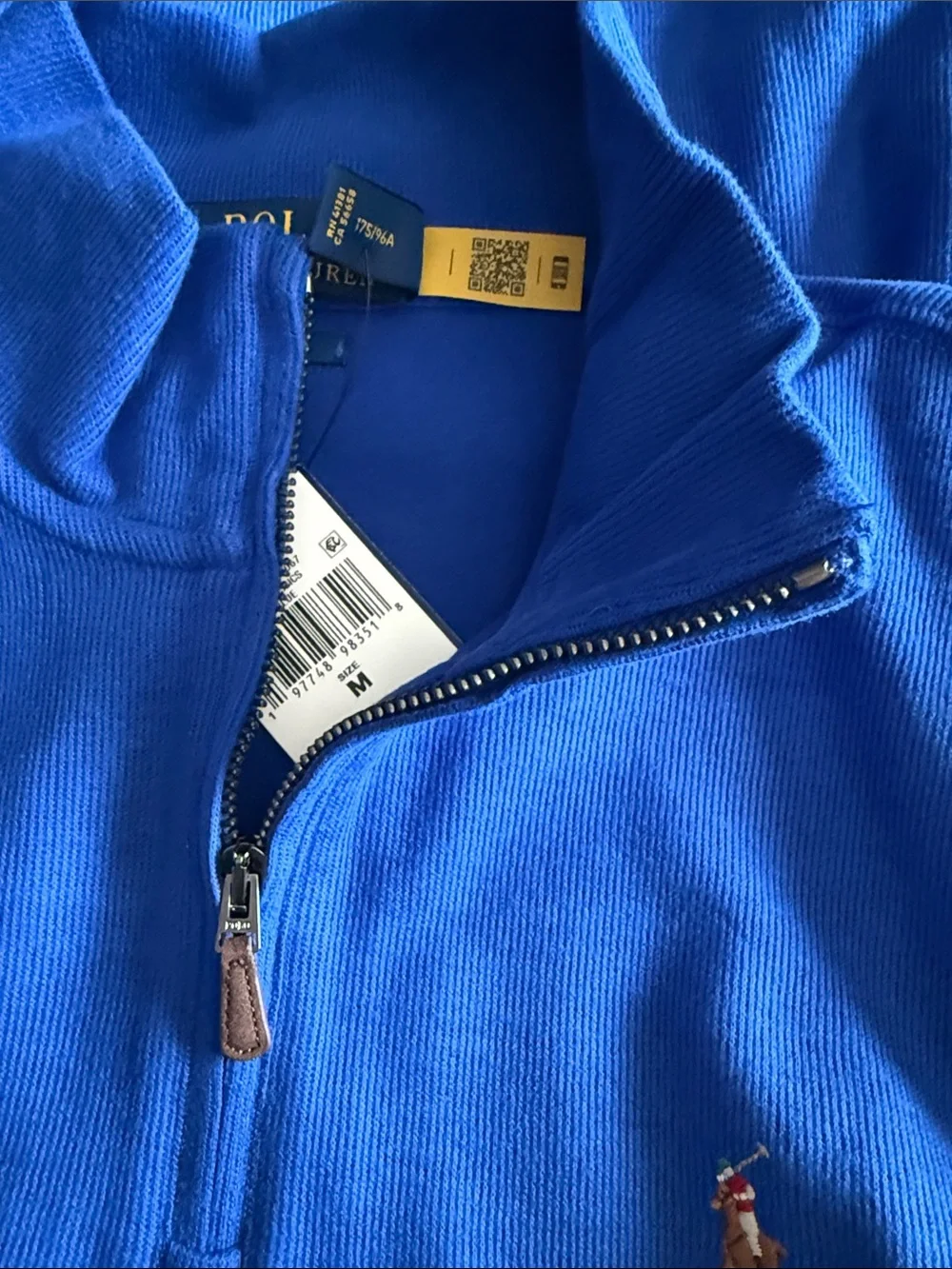 Polo by Ralph Lauren Blue Long-Sleeve Quarter Zip Pullover
